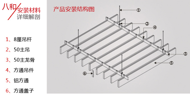 木紋型材鋁方通安裝結(jié)構(gòu)